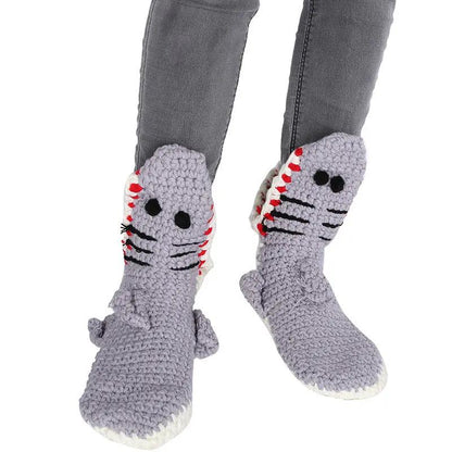 crochet shark socks crocheted Angel Wishes