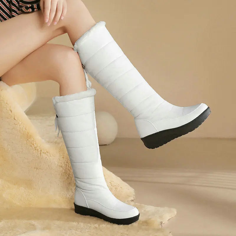 Women's Mid-calf Comfortable Platform Waterproof Down Cotton Snow Boots Angel Wishes