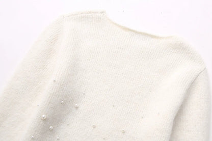 Decorated Pearls Knitwear Mini Skirt Angel Wishes