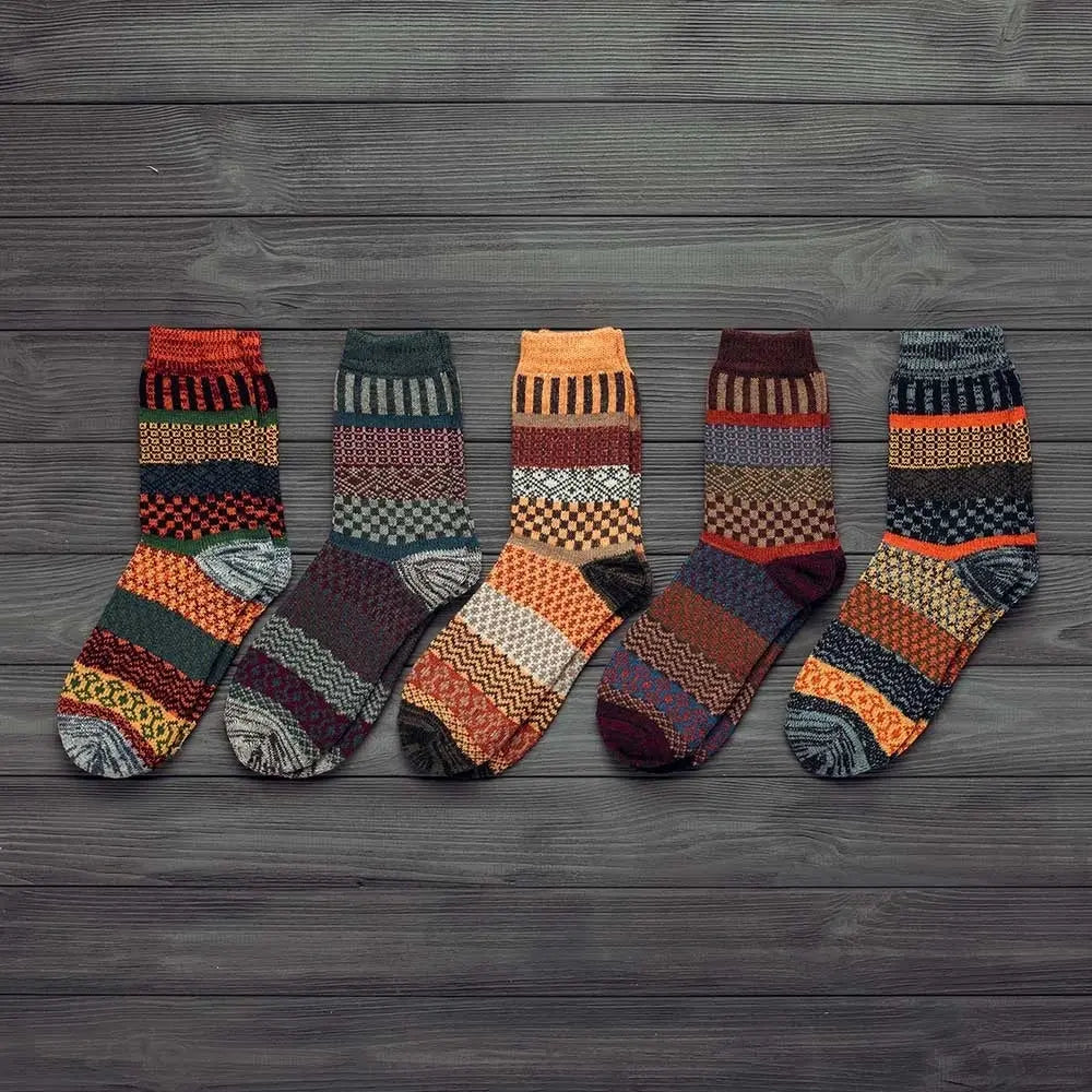 Winter Thick Warm Stripe Wool Socks Casual Sock Business Socks Angel Wishes