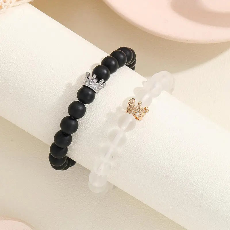 2pcs Handmade Luminou Beaded Charms Bracelet Angel Wishes