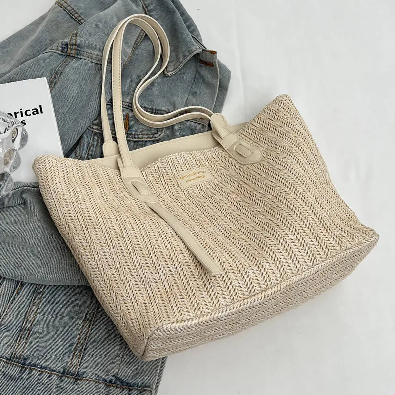 Summer Vacation Beach Woven Handheld Shoulder Bag Angel Wishes