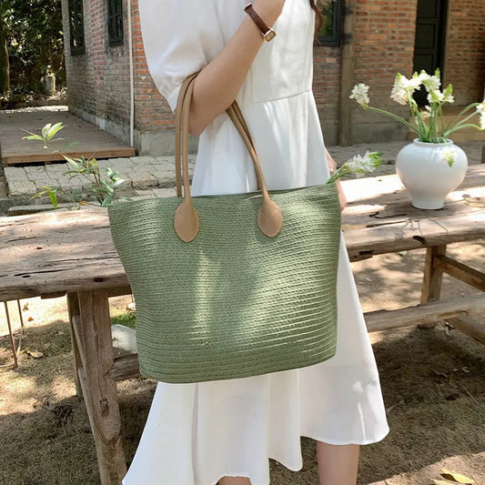 Woven Tote Seaside Vacation Style Beach Bag Angel Wishes