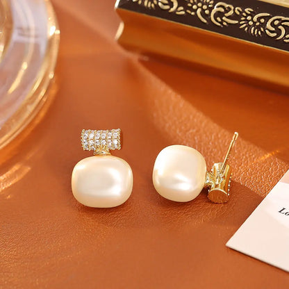 Sugar Pearl Bamboo Necklace High-end Fashion Simple Stud Earrings Angel Wishes