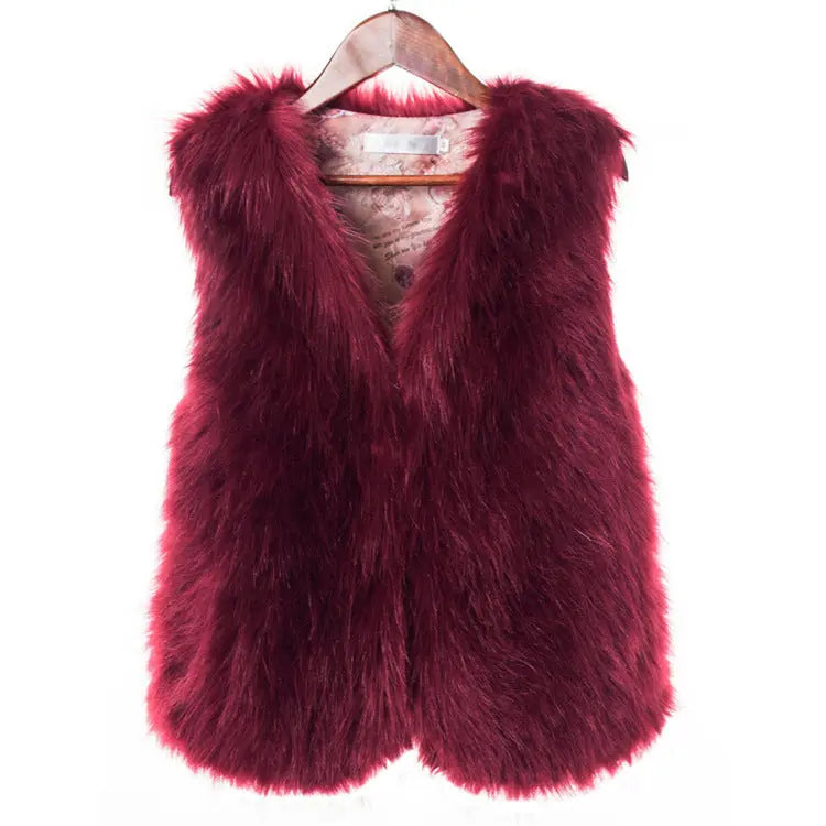 Winter Wool Fur Vest Warm Vest Angel Wishes