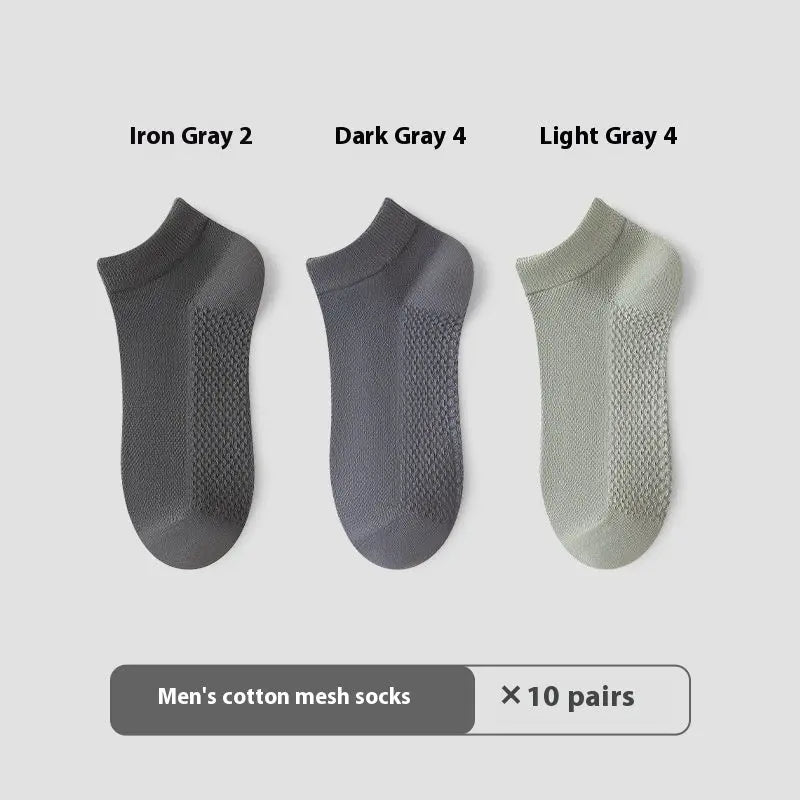 Cotton Anti-Pilling Short Socks Men's Deodorant And Sweat-absorbing Invisible Tight Mesh Boat Socks Angel Wishes