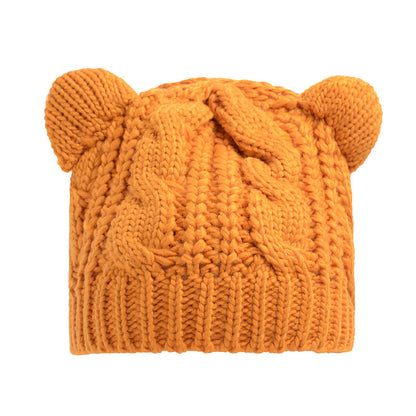 Hand Made 3D Cute Knitted Cat Ear Beanie For Winter Angel Wishes