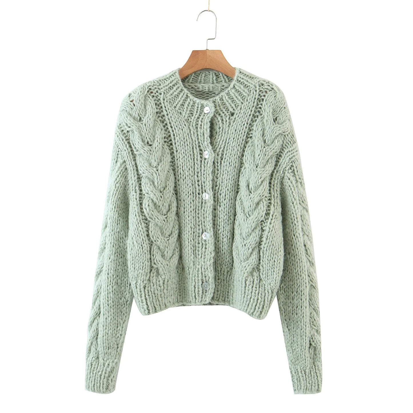 Hand-knit Wool Loose Cardigan Angel Wishes