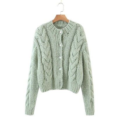 Hand-knit Wool Loose Cardigan Angel Wishes