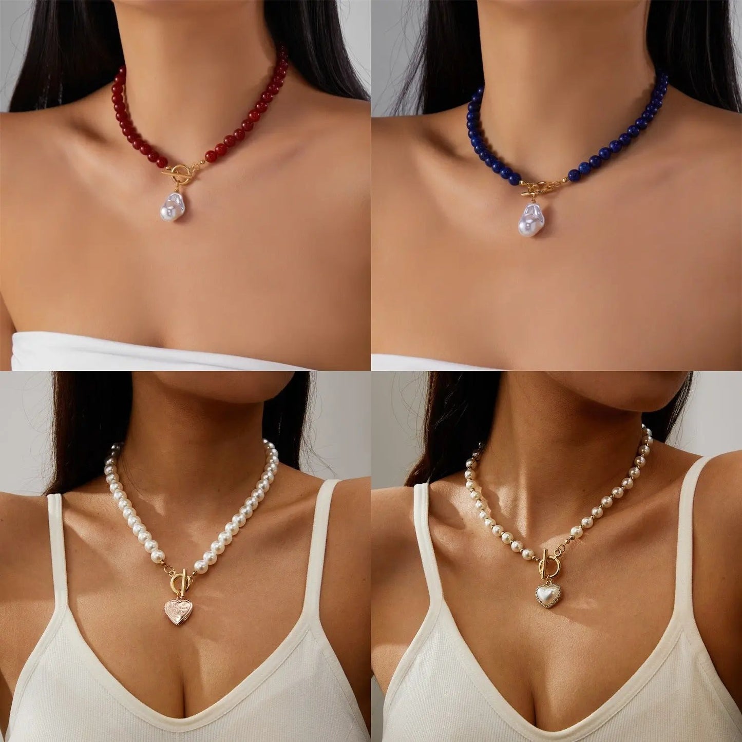 Fashion Black Natural Gravel Hand-knit Necklace Women Angel Wishes