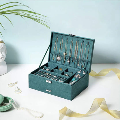 3 Layer Grey Jewellery Box Organizer Rings Necklaces Jewellry Storage Case Box Angel Wishes