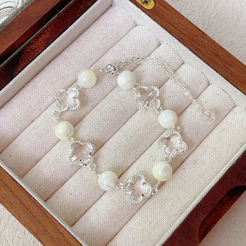 Natural Amethyst Citrine Alloy Bracelet Angel Wishes