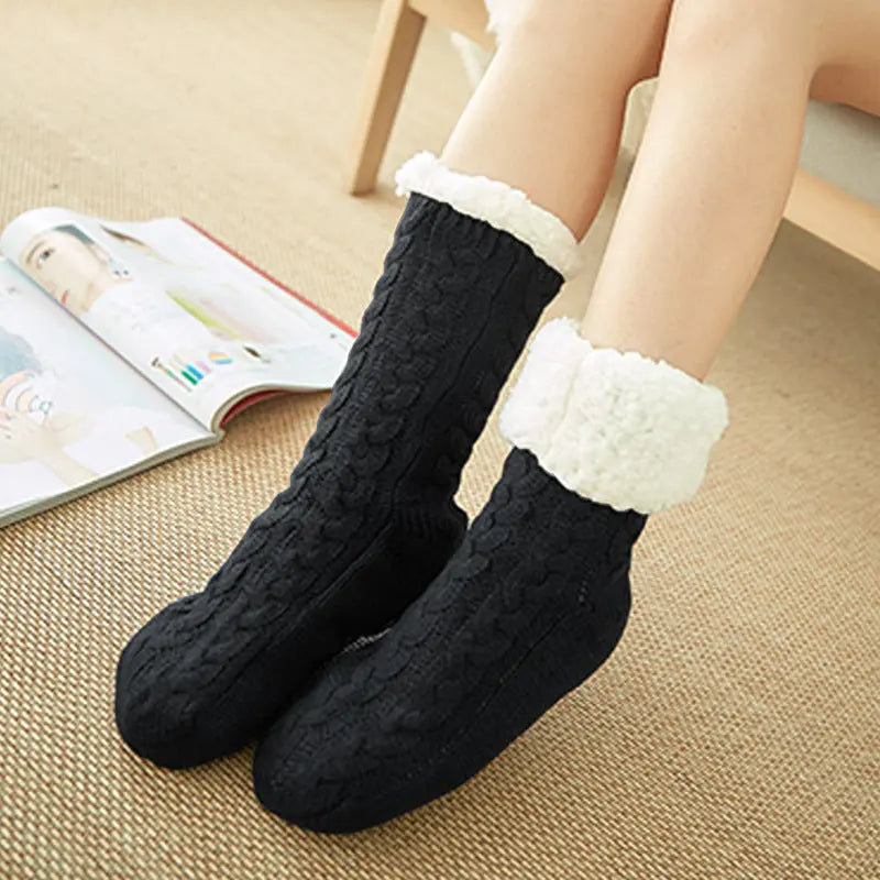 Winter Warm Knitted Plush Floor Socks Home Indoor Non-slip Carpet Socks For Men And Women Angel Wishes