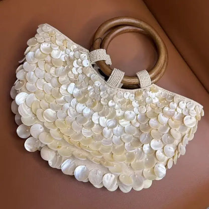 High-grade Handmade Natural Shell Bag Fairy Hand-held Women's Bag Angel Wishes