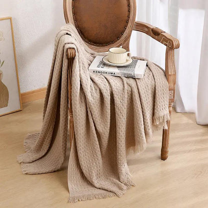 Solid Colour Knitted Sofa Blanket Angel Wishes