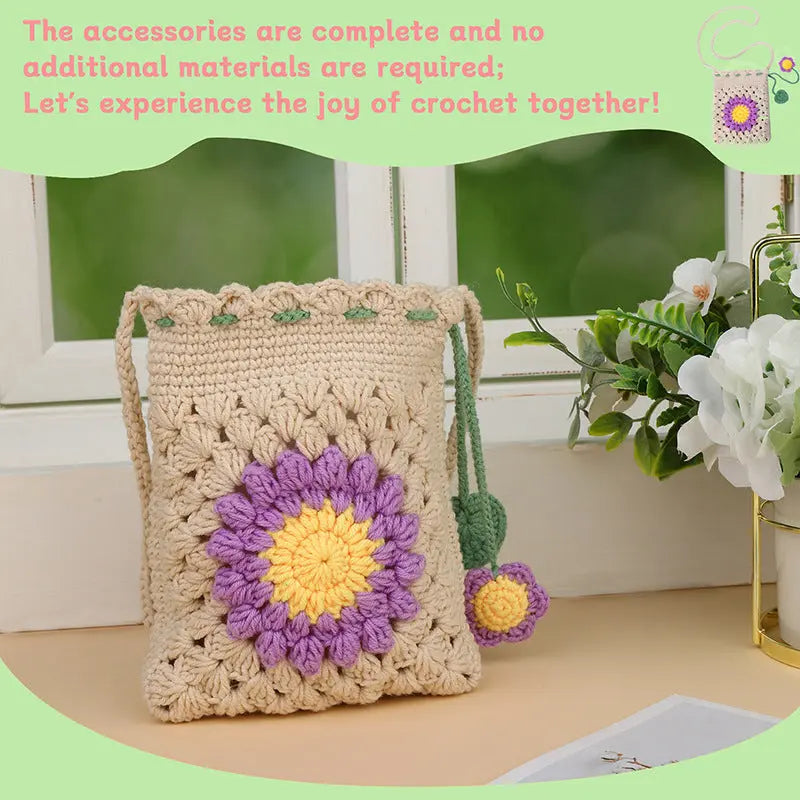 Hand Knitting Portable Crochet Bag Angel Wishes