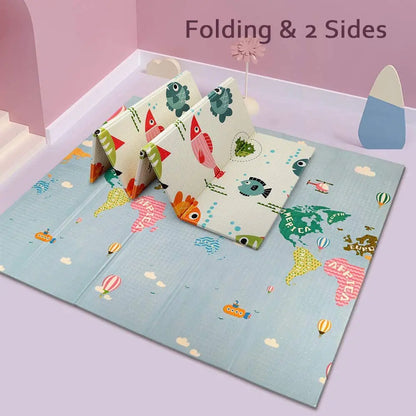 2 Sided Baby Play Mat Reversible Baby Kids Crawling Mat Folding Waterproof Mat Angel Wishes