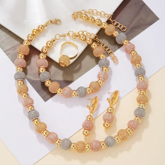 5Pcs Fashionable Metallic Beaded jewelry set Angel Wishes