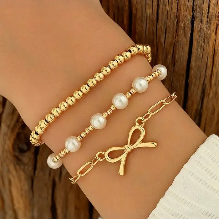 Faux Pearl Bracelet - Angel Wishes