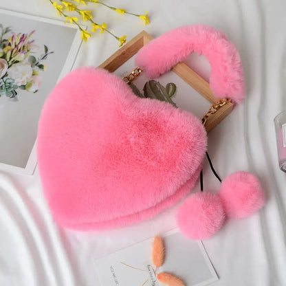 Heart-shaped Plush Handbag Angel Wishes