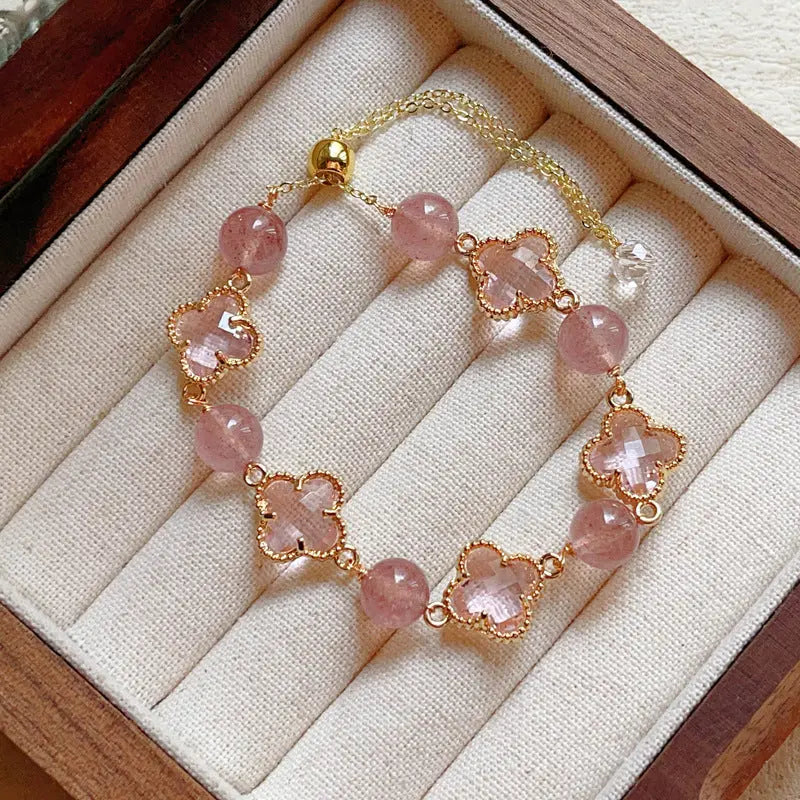 Natural Amethyst Citrine Alloy Bracelet Angel Wishes