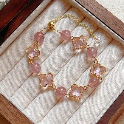 Natural Amethyst Citrine Alloy Bracelet Angel Wishes