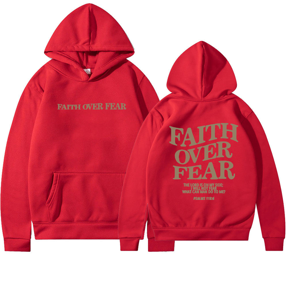 Faith Over Fear Unisex Christian Hoodie Angel Wishes