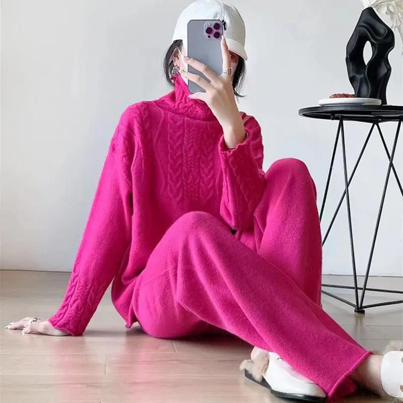 Sweater And Wide Leg Trousers Two-piece Angel Wishes