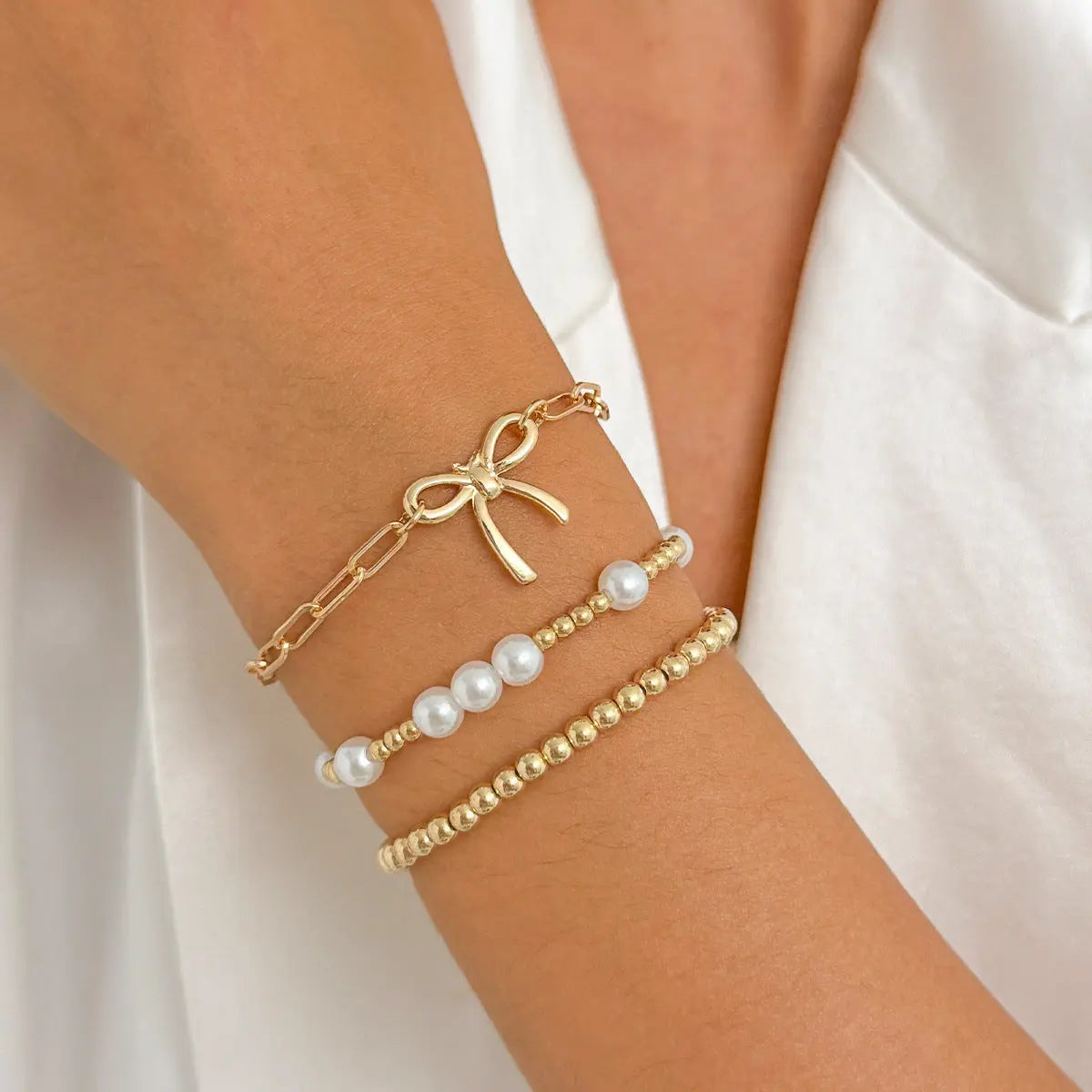 Faux Pearl Bracelet - Angel Wishes