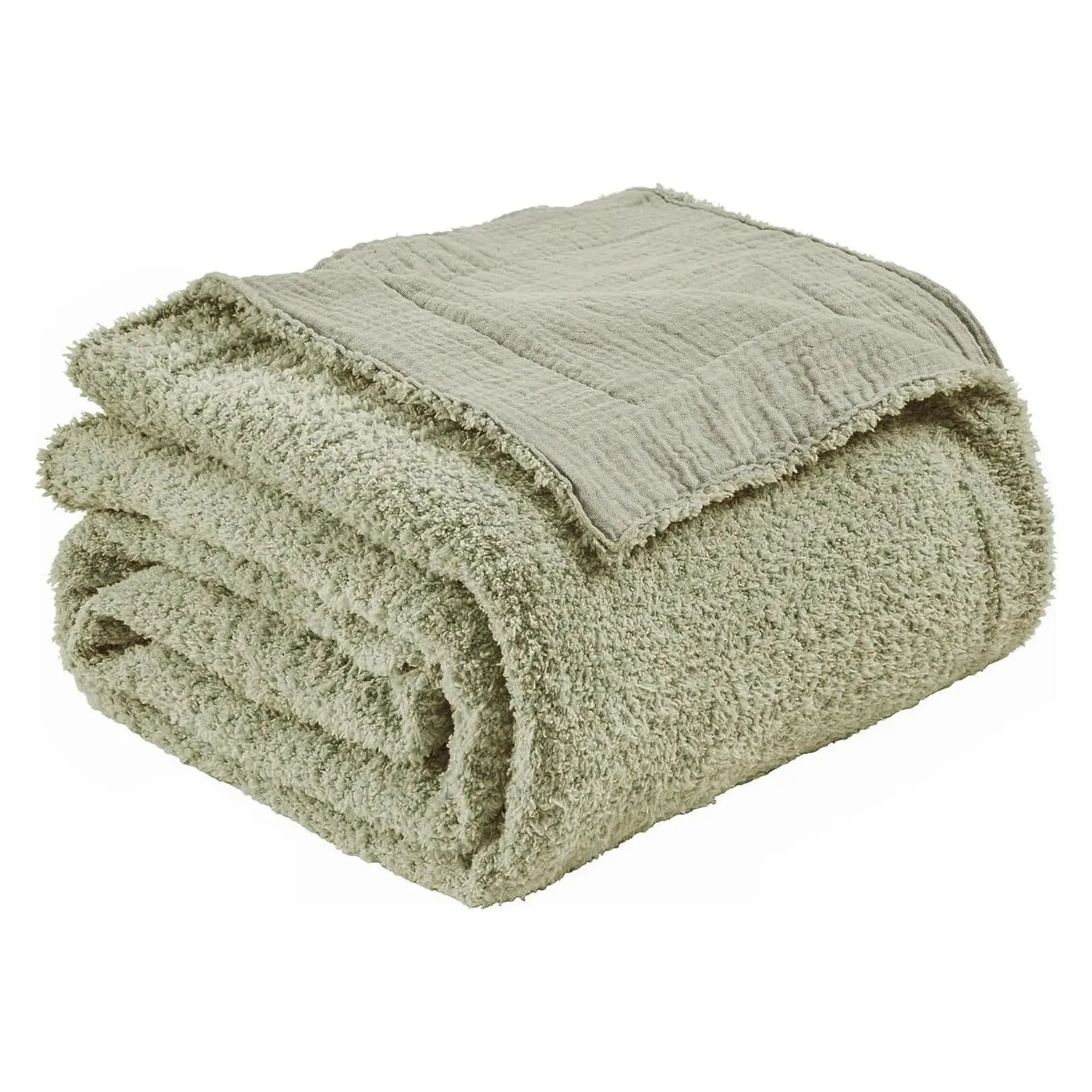 EMME Cotton Throw Blanket 100% Muslin Soft Blanket for Couch 4-Layer Breathable Gauze All Season Soft and Lightweight Pre-Washed Cotton Blanket(White, 140 x 190cm) Angel Wishes