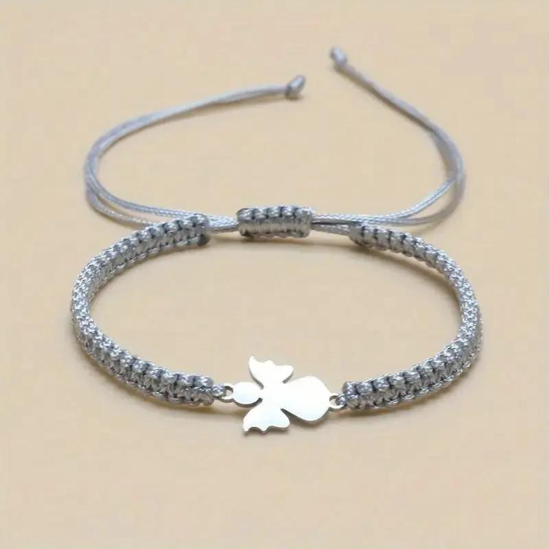 Cute Stainless Steel Hand-woven Angel Bracelet Angel Wishes