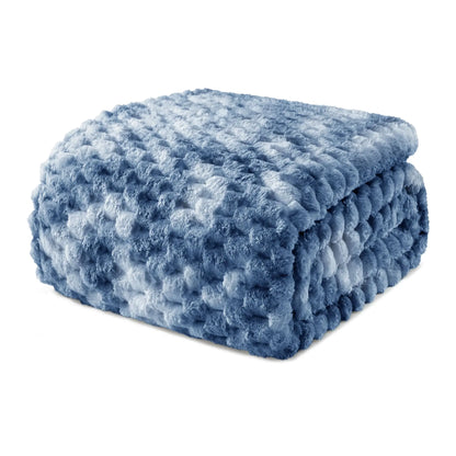 Exclusivo Mezcla Extra Large Soft Fleece Throw Blanket, 127x178 CM Stylish Jacquard Throw Blanket for Couch, Fuzzy Cozy Lightweight for All Season, Ivory Angel Wishes