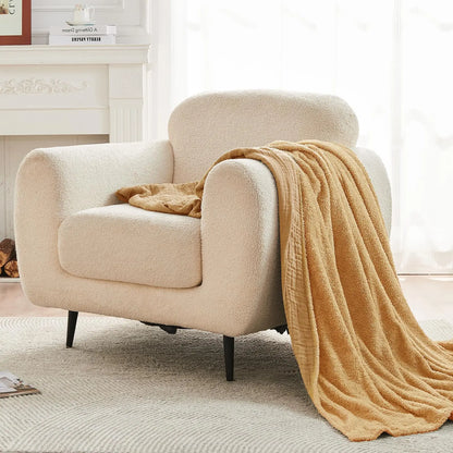 EMME Cotton Throw Blanket 100% Muslin Soft Blanket for Couch 4-Layer Breathable Gauze All Season Soft and Lightweight Pre-Washed Cotton Blanket(White, 140 x 190cm) Angel Wishes