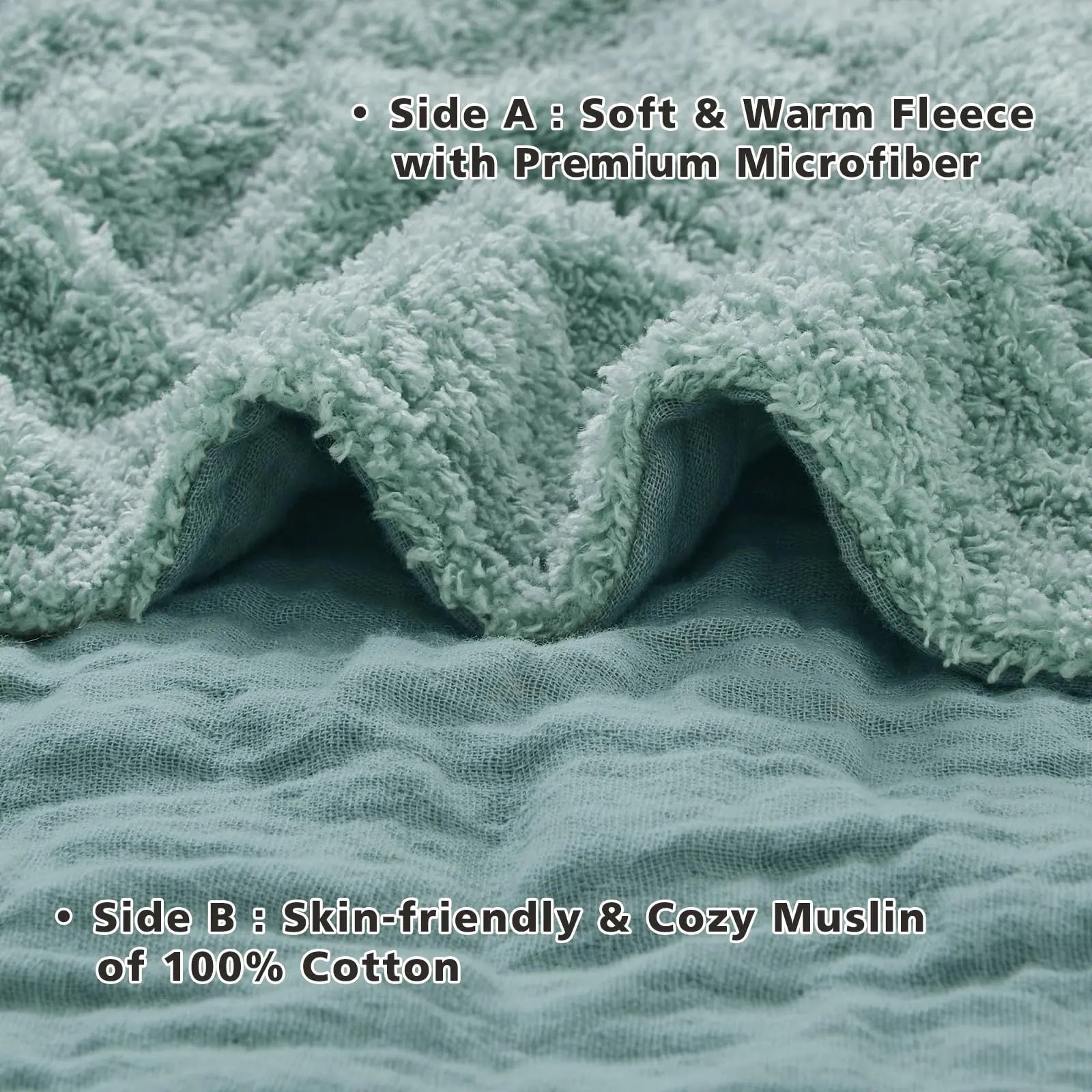 EMME Cotton Throw Blanket 100% Muslin Soft Blanket for Couch 4-Layer Breathable Gauze All Season Soft and Lightweight Pre-Washed Cotton Blanket(White, 140 x 190cm) Angel Wishes