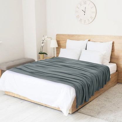PiccoCasa Cooling Bamboo Blanket All Seasons Breathable for Hot Sleepers, Soft and Lightweight for Bed, Sofa Thin Blanket Summer Keep Cool Light Gray Single 150x200cm Angel Wishes