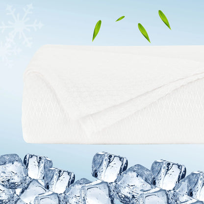 PiccoCasa Cooling Bamboo Blanket All Seasons Breathable for Hot Sleepers, Soft and Lightweight for Bed, Sofa Thin Blanket Summer Keep Cool Light Gray Single 150x200cm Angel Wishes