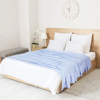 PiccoCasa Cooling Bamboo Blanket All Seasons Breathable for Hot Sleepers, Soft and Lightweight for Bed, Sofa Thin Blanket Summer Keep Cool Light Gray Single 150x200cm Angel Wishes