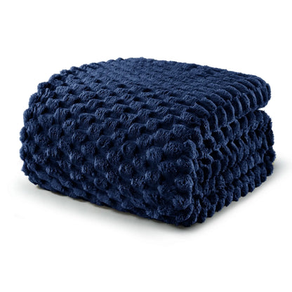 Exclusivo Mezcla Extra Large Soft Fleece Throw Blanket, 127x178 CM Stylish Jacquard Throw Blanket for Couch, Fuzzy Cozy Lightweight for All Season, Ivory Angel Wishes