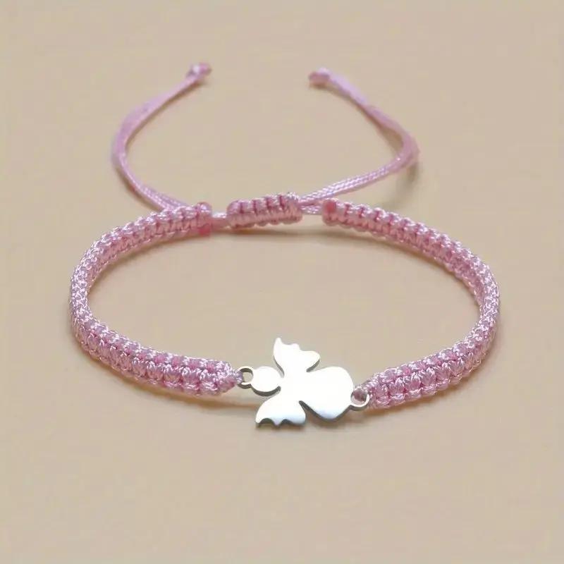 Cute Stainless Steel Hand-woven Angel Bracelet Angel Wishes