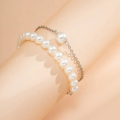 Fashion Hand Stringed Pearls Bracelet Two-piece Set Angel Wishes