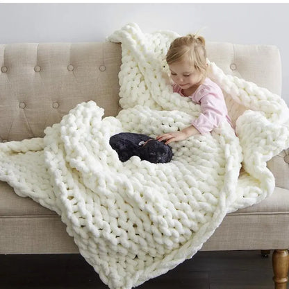 Handmade Coarse Yarn Woven Chenille Blanket Angel Wishes