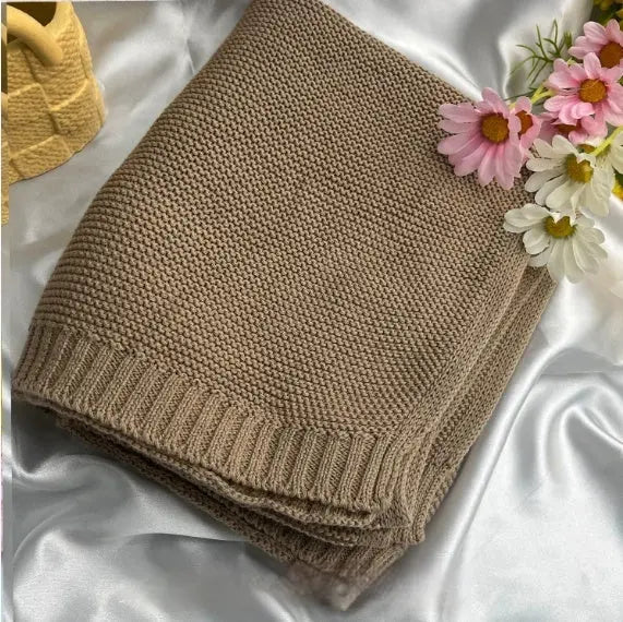 Personalized Knitted Cotton Baby Blanket Angel Wishes