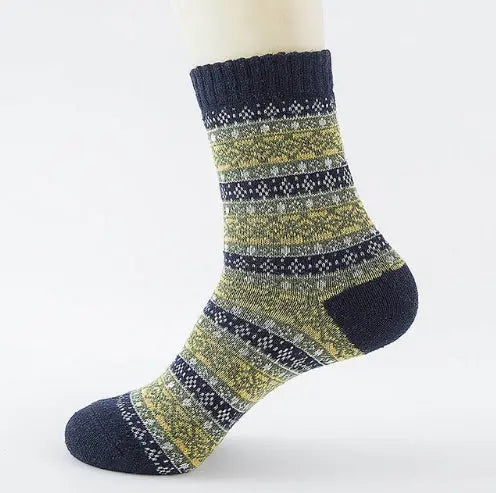 Winter Thick Warm Stripe Wool Socks Casual Sock Business Socks Angel Wishes