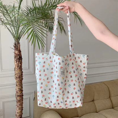 Floral Canvas Tote Bag Angel Wishes