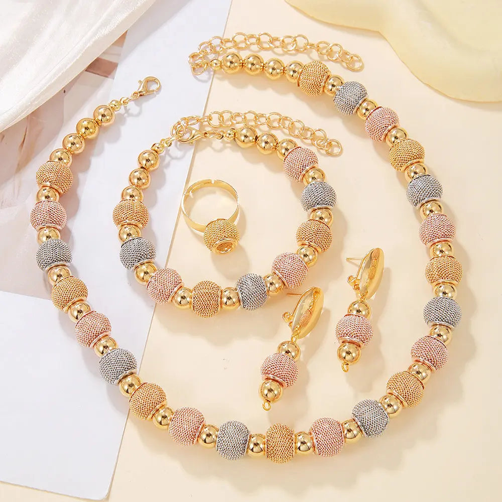 5Pcs Fashionable Metallic Beaded jewelry set Angel Wishes