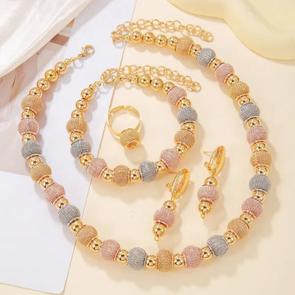 5Pcs Fashionable Metallic Beaded jewelry set Angel Wishes