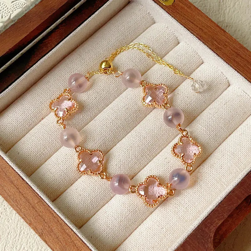 Natural Amethyst Citrine Alloy Bracelet Angel Wishes