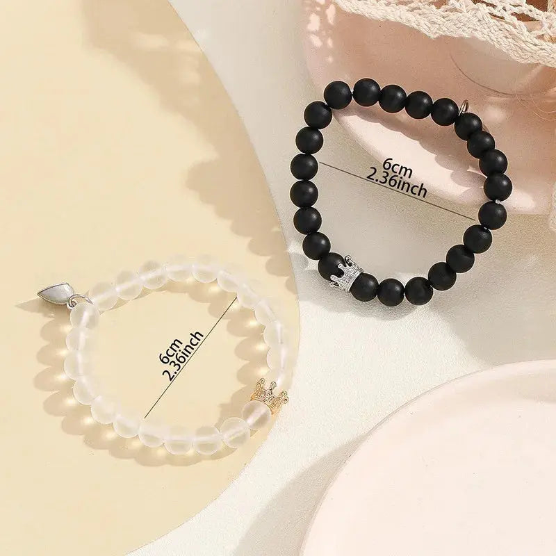 2pcs Handmade Luminou Beaded Charms Bracelet Angel Wishes