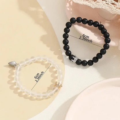 2pcs Handmade Luminou Beaded Charms Bracelet Angel Wishes
