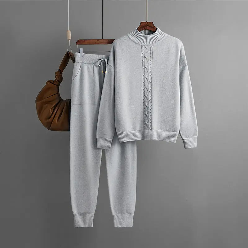 Half Turtleneck Twist Knitting Suit Casual Sweater Angel Wishes